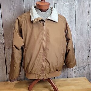 Gerry Mens Long Sleeve Jacket Large Full Zip Brown/ Tan Lined Seattle Washington